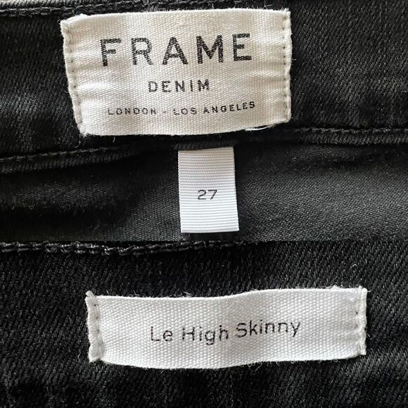 Frame Le High Ankle Skinny Jeans Black 27 - Picture 11 of 11